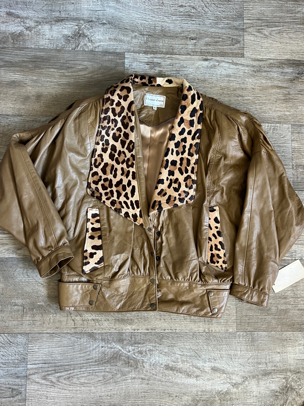 **Vintage** Christian Lauren Leather and Ponyhair Jacket